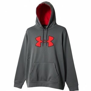 Under Armour Storm Fleece Pullover Hoodie Charcoal/Red XL Like new worn once